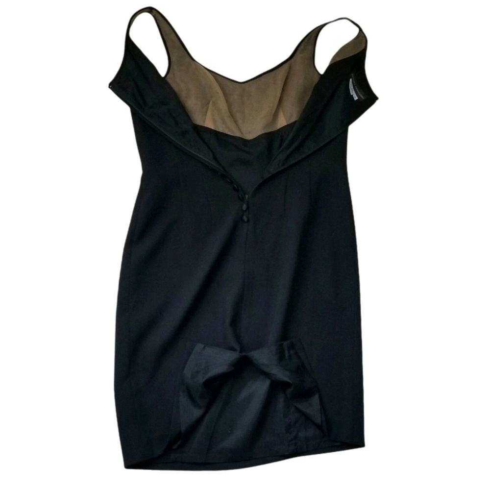Donna Morgan Black Sleeveless Dress SZ 8 Knee Length Beaded Cocktail Party LBD - Picture 10 of 12